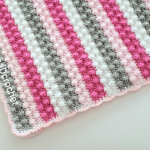 Crochet baby blanket pattern, English