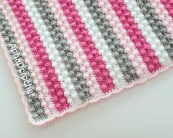 Crochet baby blanket pattern, English