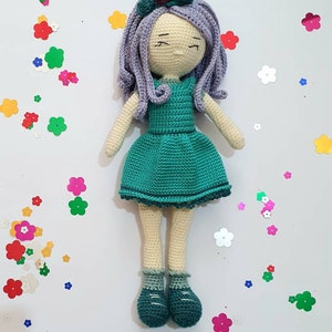 Crochet doll pdf pattern. Amigurumi doll tutorial. image 5