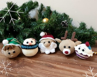 Crochet christmas decorations pattern. Bundle of 5 crochet decoration pdf tutorial. English pdf