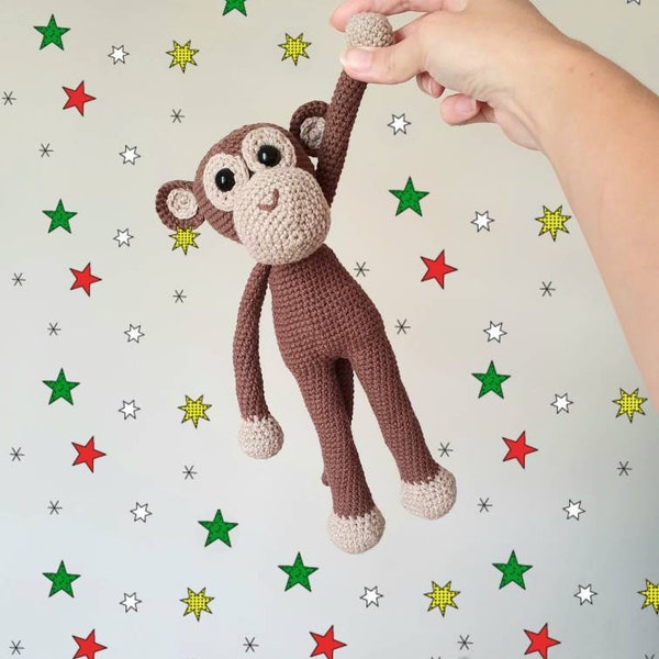 Crochet monkey pdf pattern, ENG
