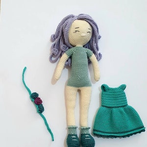 Crochet doll pdf pattern. Amigurumi doll tutorial. image 3