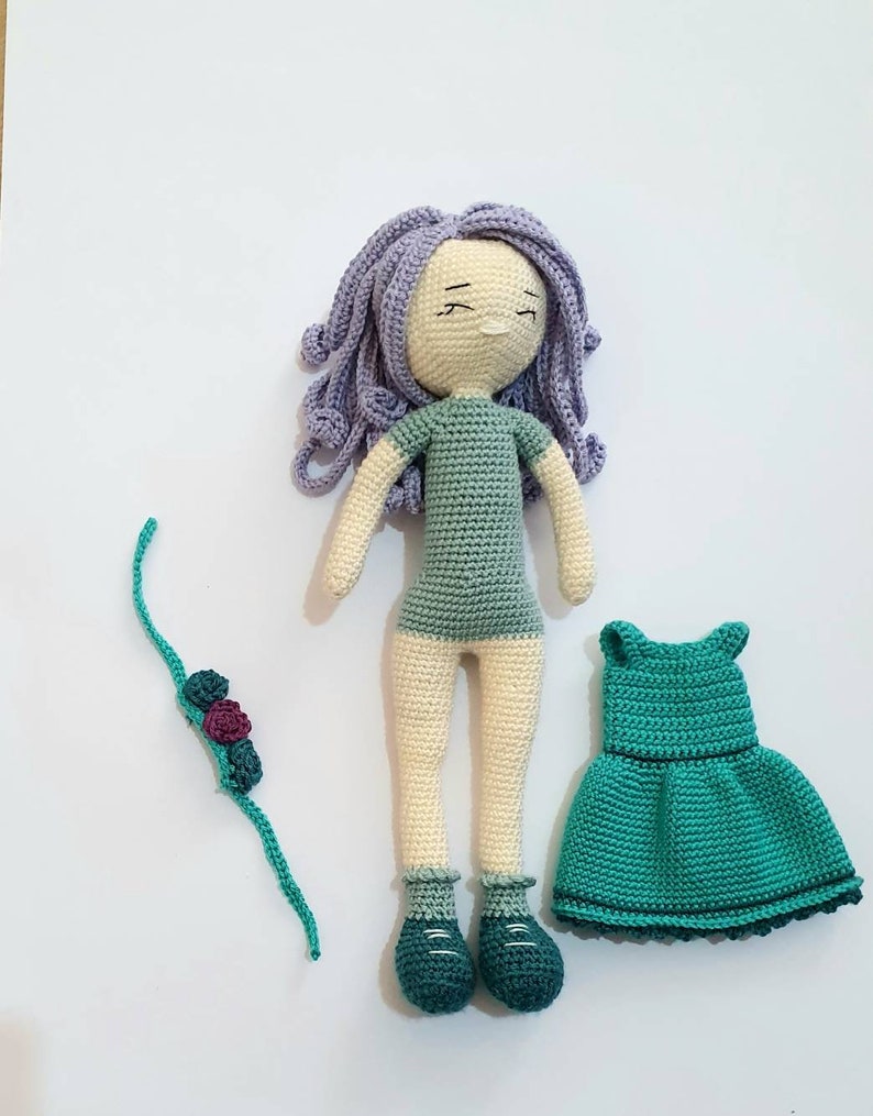 Crochet doll pdf pattern. Amigurumi doll tutorial. image 3