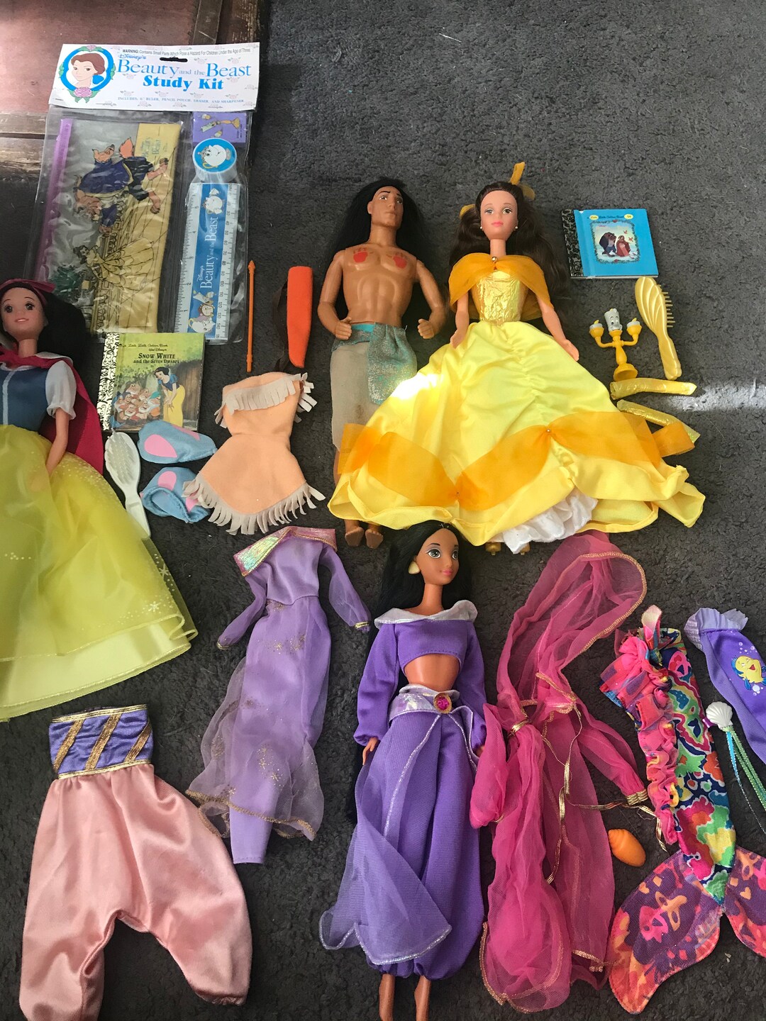 Vintage Disney Princess Dolls Lot Accessories Clothes Etsy