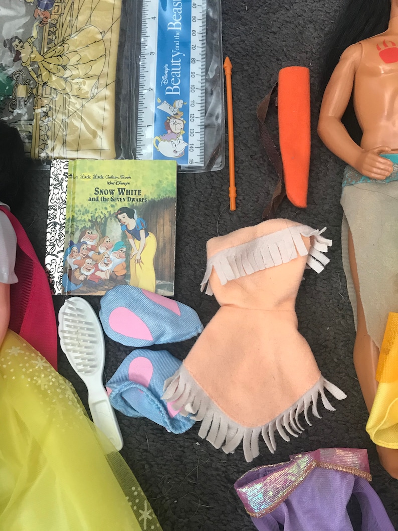 Vintage Disney Princess Dolls Lot Accessories Clothes Etsy