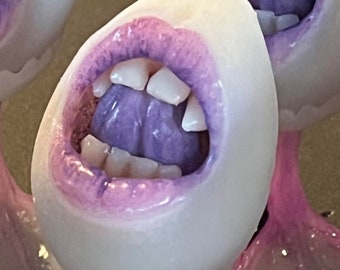 HARDBOILED YOLKMOUTH Draculippy Vampire Silicone squishy Hyperrealistic Egg! Duck Feet stand not included in this listing