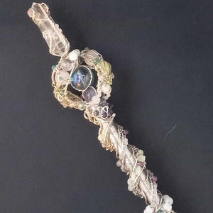 The Great Wand of the Fairy Queen, Sterling Silver, Various Precious and Semi-Precious Gems
