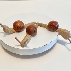 Wooden, Snails, lathe turned novelty snails