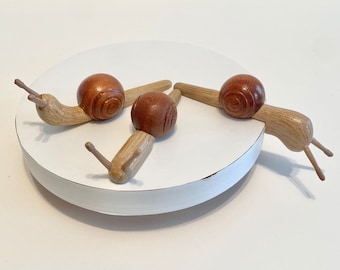 Wooden, Snails, lathe turned novelty snails