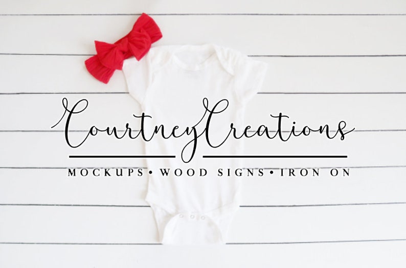White Bodysuit Mockup Baby Bodysuit Flat Lay Styled Wood Etsy