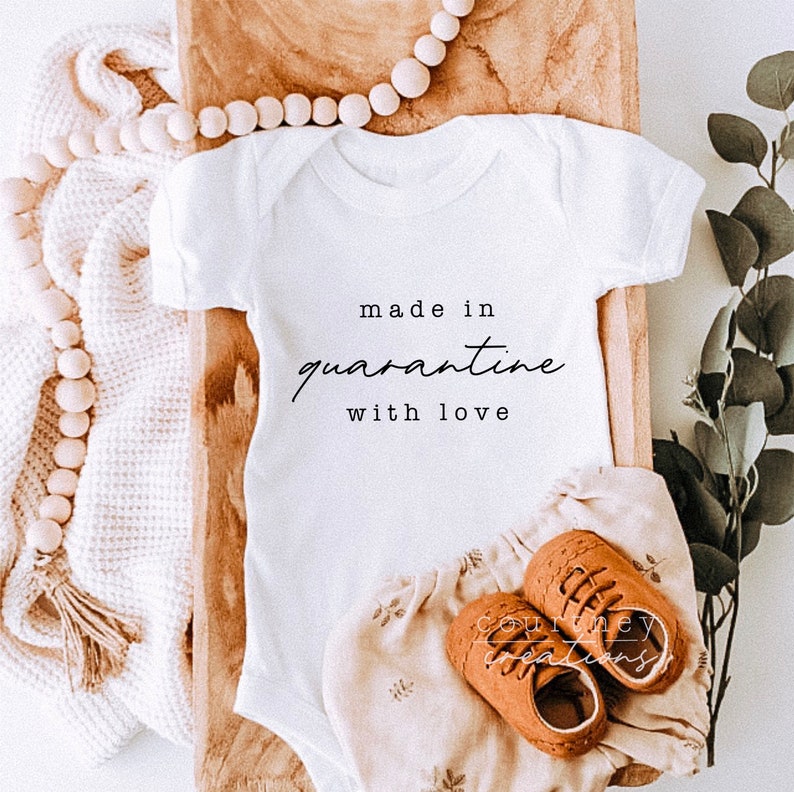 Pregnancy Announcement Made In Quarantine With Love Baby Bodysuit COVID Baby Infant Bodysuit