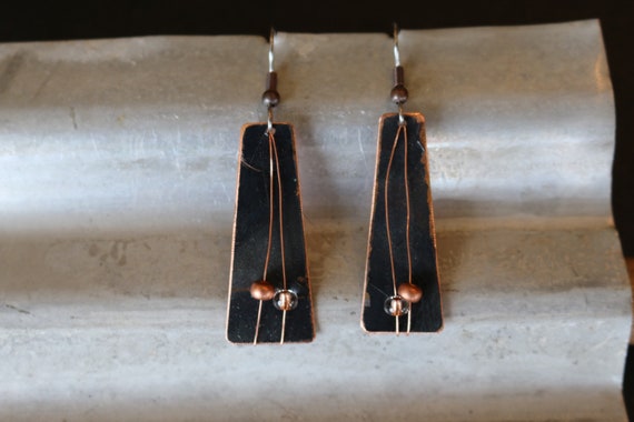 Copper Earrings Recycled Jewelry Handmade Copper Jewelry | Etsy