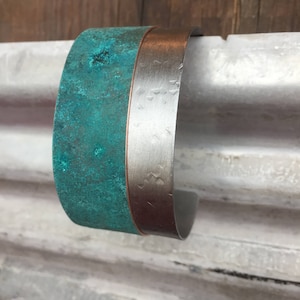 Copper Cuff Bracelet - Recycled Jewelry - Handmade copper Jewelry - Patina jewelry - metal bracelet - layered bracelet - layered cuff