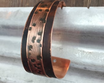 Copper Cuff Bracelet - Recycled Jewelry - Handmade copper Jewelry - Patina jewelry - hammered Jewelry - copper bracelet - recycled bracelet