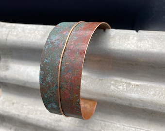 Copper Cuff Bracelet - Recycled Jewelry  - Handmade copper Jewelry - Patina jewelry - red copper Jewelry - wire bracelet - recycled bracelet