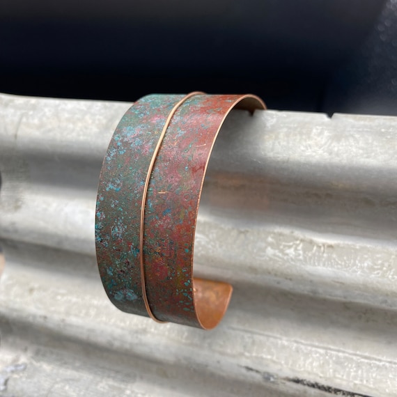 Copper Cuff Bracelet - Recycled Jewelry - Handmade copper Jewelry - Patina jewelry - red copper Jewelry - wire bracelet - recycled bracelet