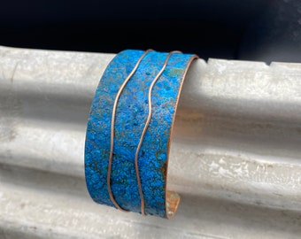 Copper Cuff Bracelet - Recycled Jewelry  - Handmade copper Jewelry - Patina jewelry - wire bracelet - crooked cuff - recycled bracelet