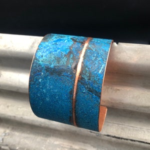 Copper Cuff Bracelet - Recycled Jewelry  - Handmade copper Jewelry - Patina jewelry  - recycled bracelet - wide cuff