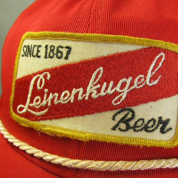 Leinenkugel Beer Patch Hat with Rope and Bill Accent, Mesh & Snapback. Well-used