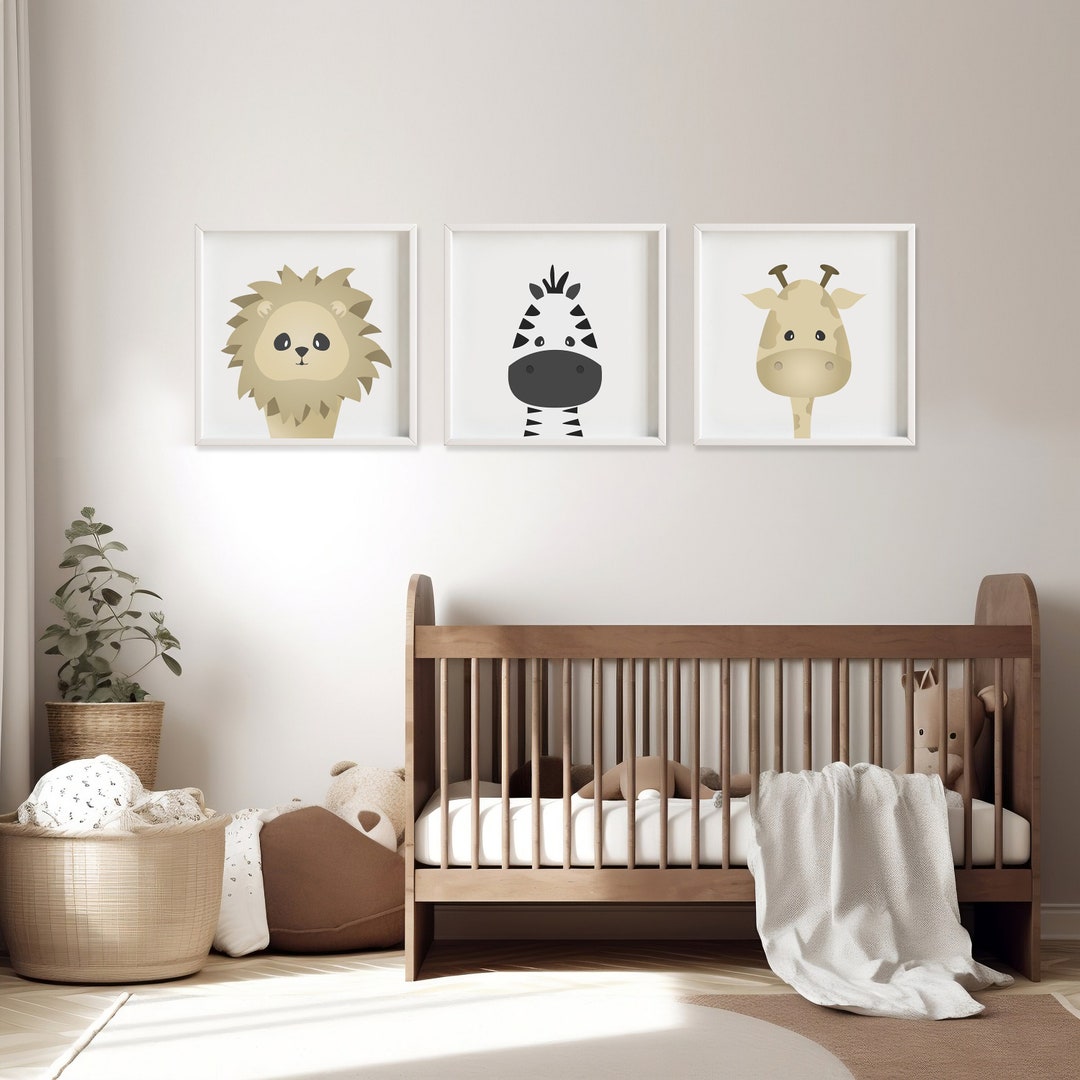 Set of 3 Baby Animal Prints Jungle Nursery Decor Safari Nursery Decor ...