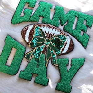 Chenille Game Day Iron on Patch with sequins
