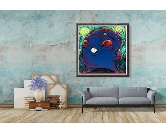 Gengar - autorstwa Kaitlin Flury - reprodukcja wydruków artystycznych