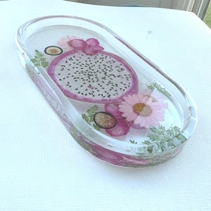 Small Tray with Dried flowers, Blue and silver, and dried fruit