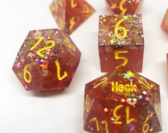 The Fireball Special - Tasteful Heck Polyhedral Dice Set