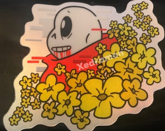 Geno Sans with Golden Flowers - Vaporwave Sticker