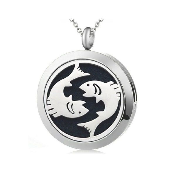 Pisces Zodiac Aromatherapy Locket Stainless Steel