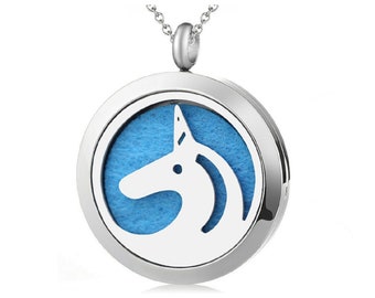 Unicorn Essential Oil Diffuser Necklace Stainless Steel Aromatherapy