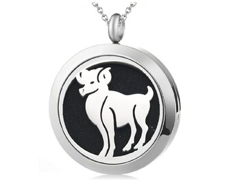 Aries Zodiac Aromatherapy Pendant Stainless Steel