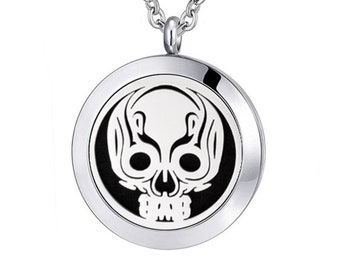 Skull Stainless Steel Pendant Aromatherapy Diffuse Locket 316L