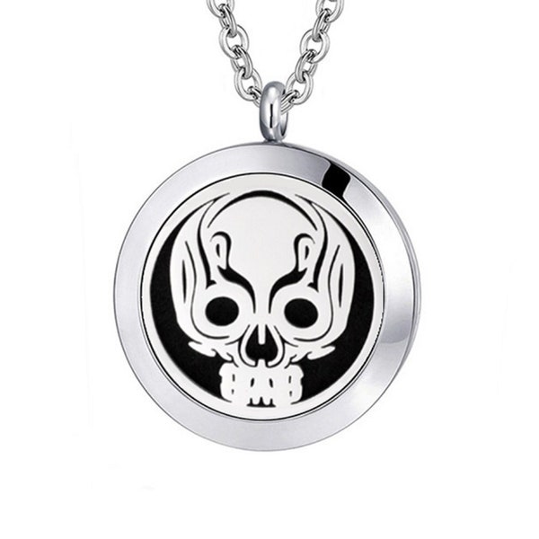 Skull Stainless Steel Pendant Aromatherapy Diffuse Locket 316L