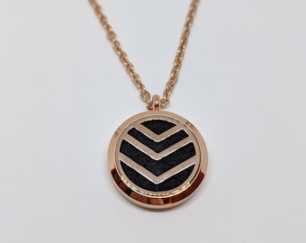 Rose Gold Geo Design Aromatherapy Pendant Set