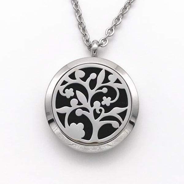 Tree of Life Essential Oil Diifuser Pendant Stainless Steel