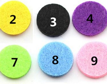 10 Colored Felt Pads for 30mm Aromatherapy Pendant