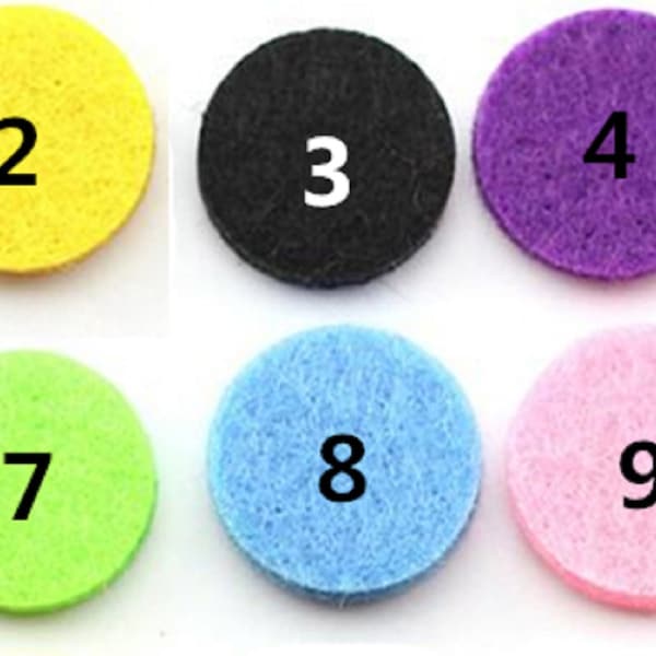 10 Colored Felt Pads for 30mm Aromatherapy Pendant