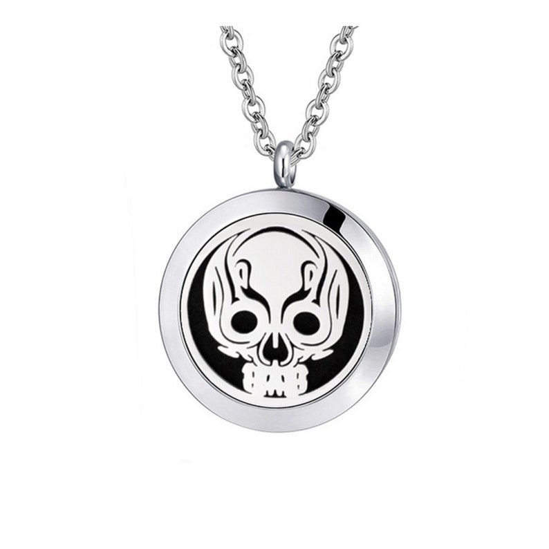 Skull Stainless Steel Pendant Aromatherapy Diffuse Locket 316L image 1