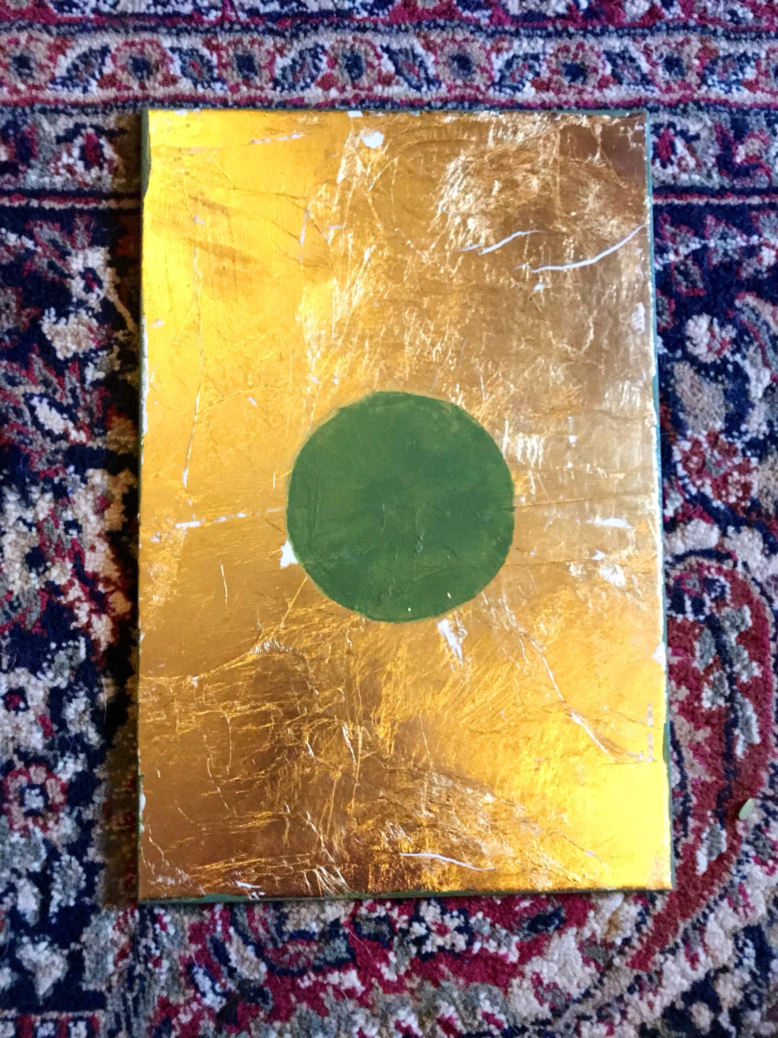 Gold Leaf Wall Art Tiles set of 4 Etsy