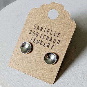 silver dot earrings, handmade silver stud earrings, dapped jewelry, small stud earrings sterling silver, tiny stud earring drobichaudjewelry