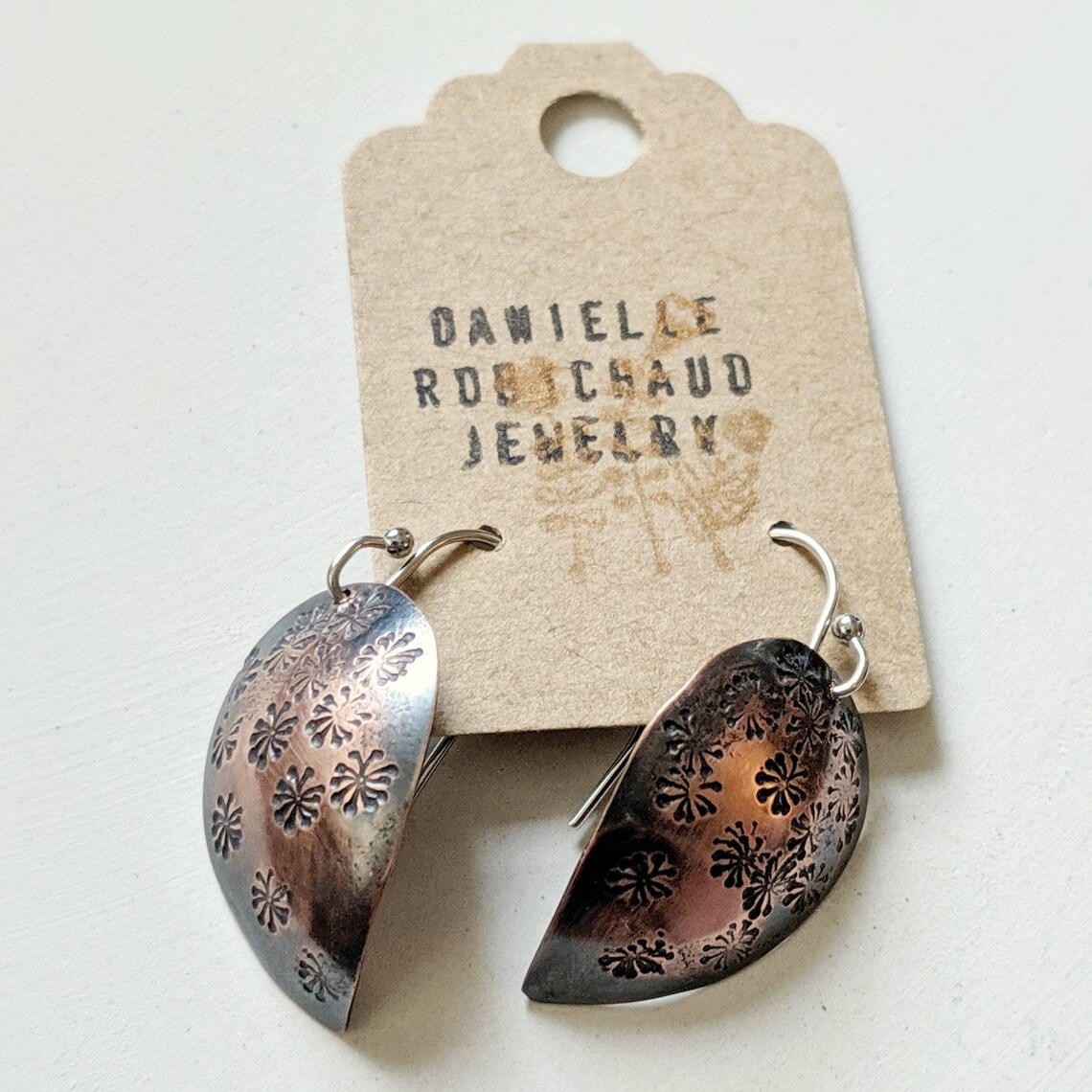 Chrysanthemum earrings handmade copper dangle earrings mixed Etsy