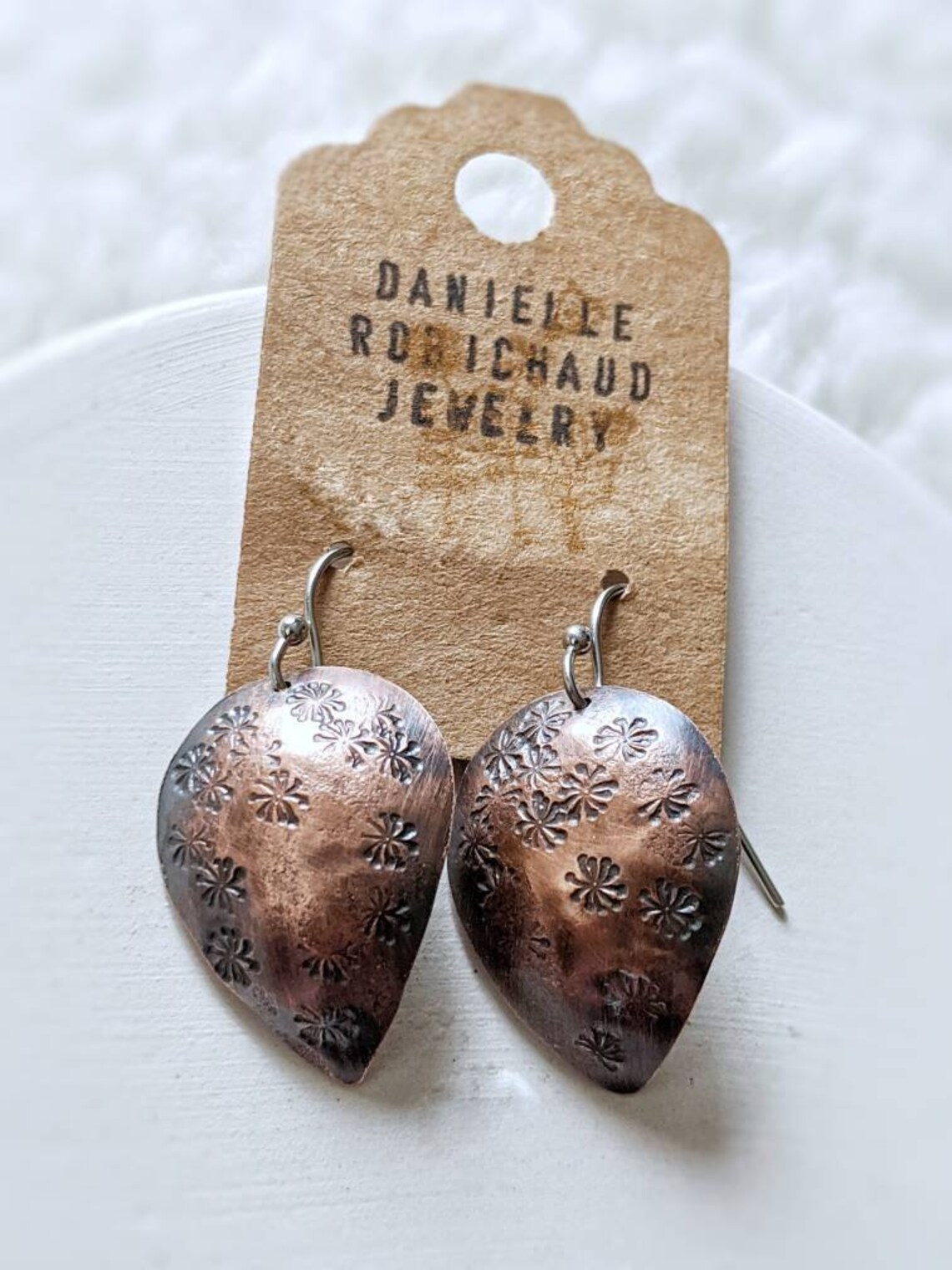 Chrysanthemum earrings handmade copper dangle earrings mixed Etsy