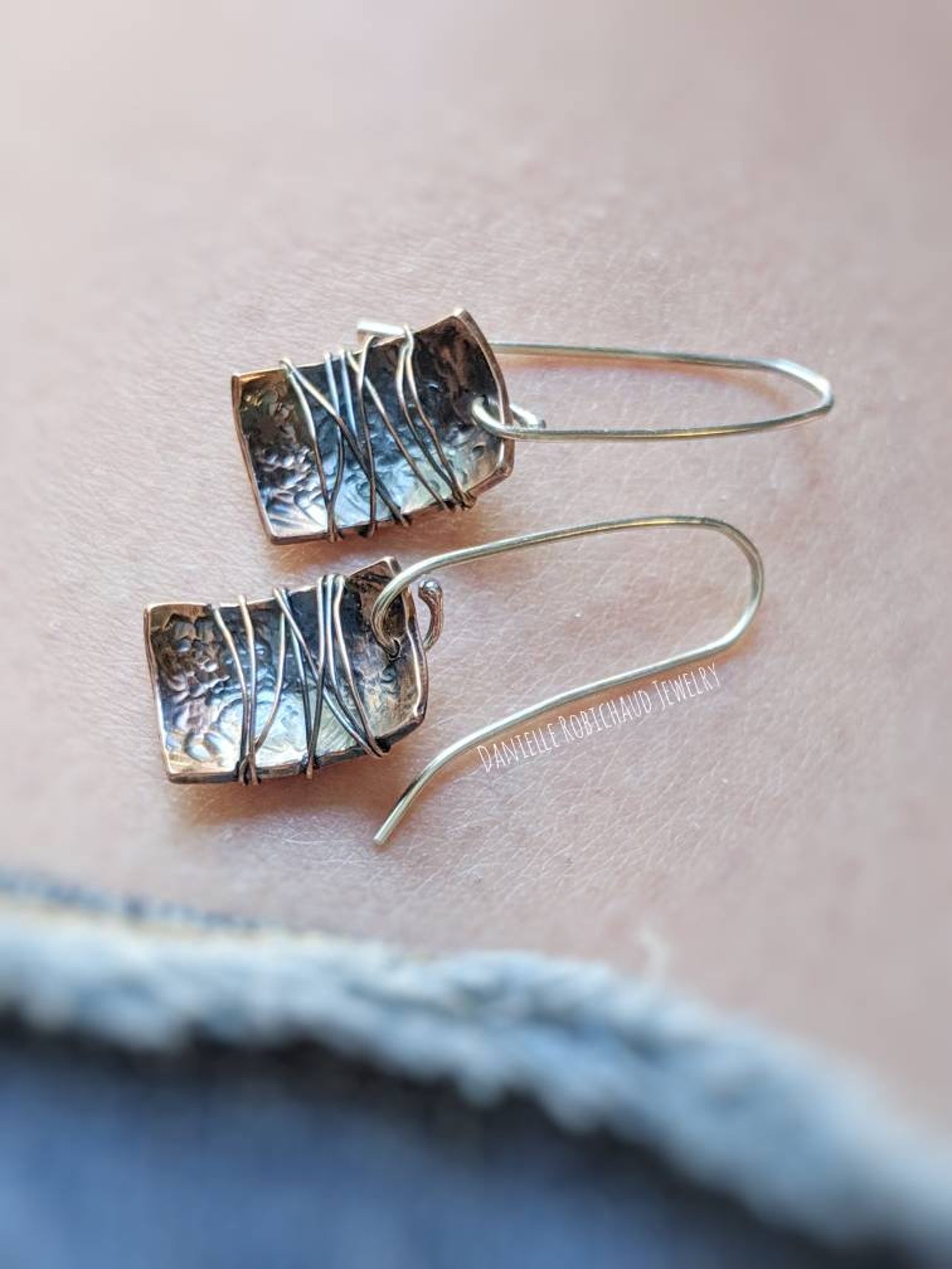 •SERPENTINE• mixed metal dangle earrings