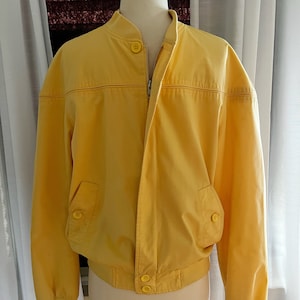 Vintage 80s Yellow Lightweight Jacket - Men&#39;s Spring Coat