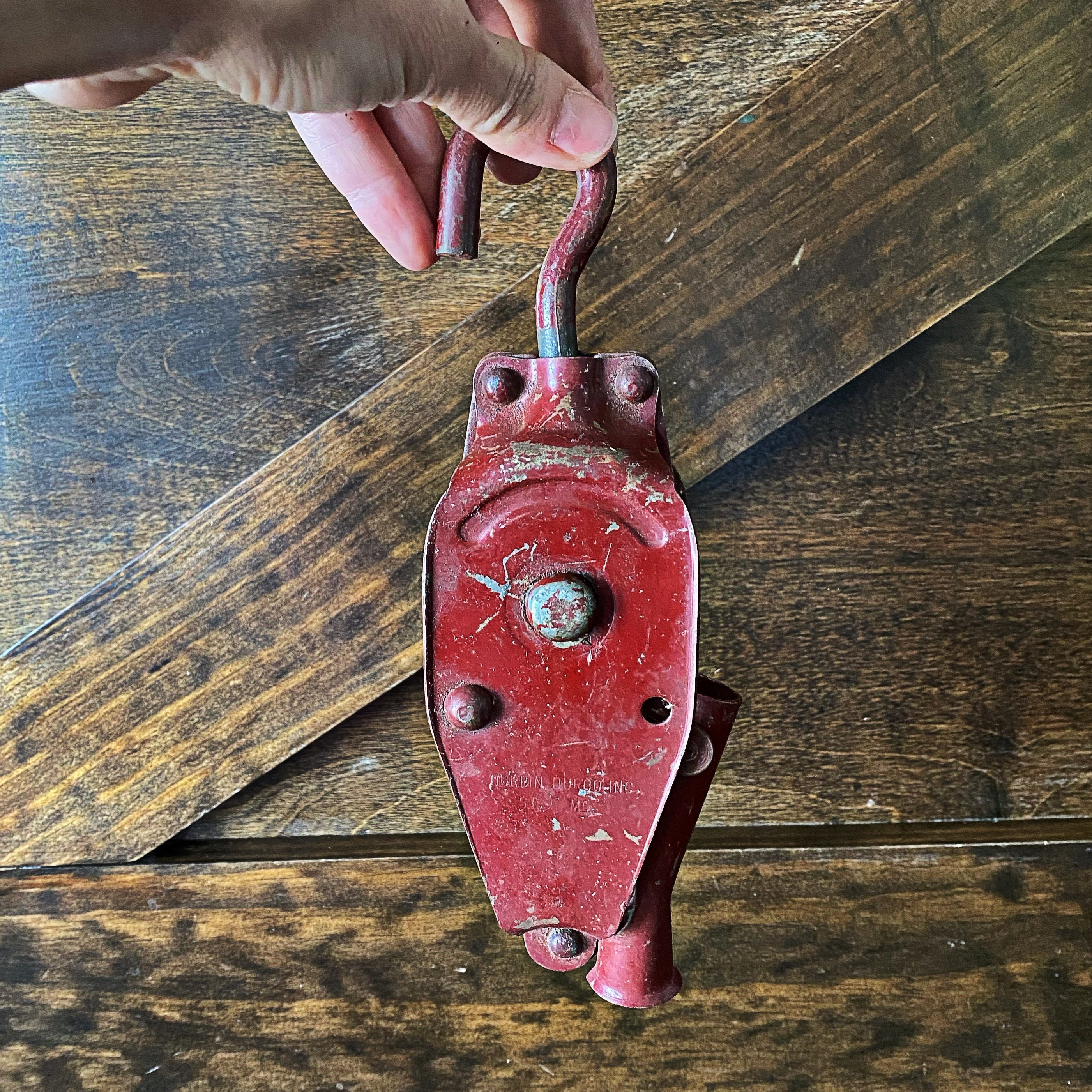 Vintage red pulley double pulley with guide by DurbinDurco Etsy