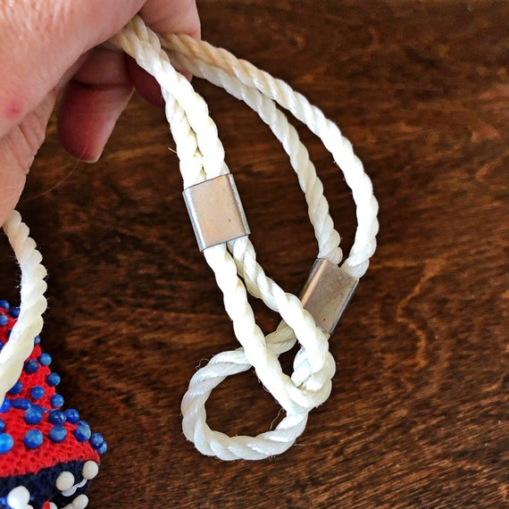 Vintage Beaded Wristlet Purse: 1970s Boho Reversi… - image 7