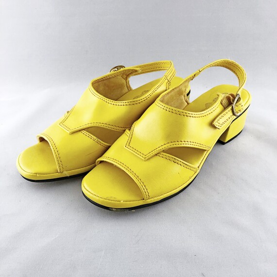 yellow sling back shoes