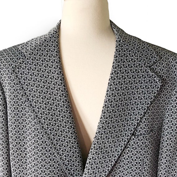 Vintage men's polyester suit jacket, 1970's blaze… - image 3
