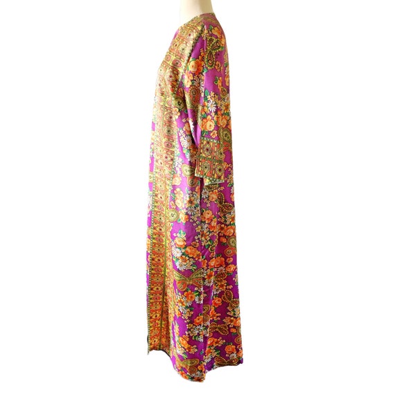 Vintage floral maxi dress, 1960's psychedelic, bu… - image 7